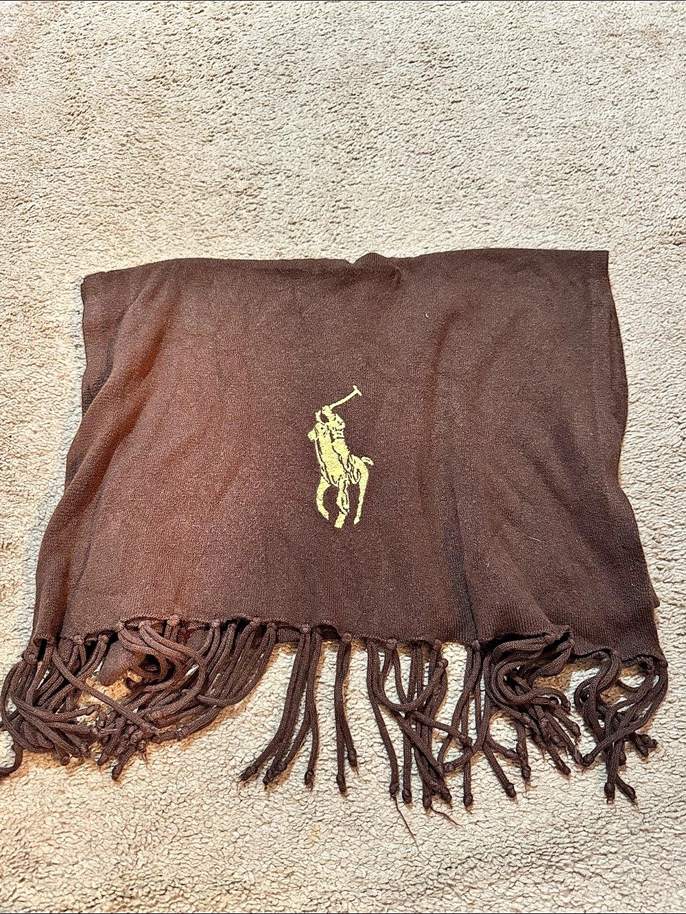 Polo Ralph Lauren Brown Logo Scarf